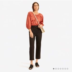 Everlane High Waist Straight Leg Crop Pant Black 2